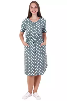 Жен. халат "Горох" Зеленый р. 46