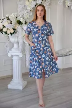 Жен. халат "Ирэн Синий" р. 56