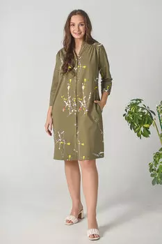 Жен. халат "Клякса" Хаки р. 56