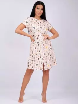 Жен. халат "Красотка" Кремовый р. 48