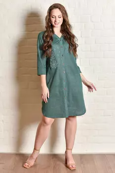 Жен. халат "Лён Зеленый" р. 50