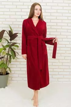 Жен. халат "Махровый" Бордовый р. 52