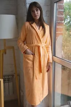 Жен. халат "Махровый" Персиковый р. 56