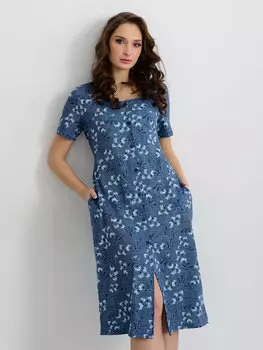 Жен. халат "Москвичка" Синий р. 48