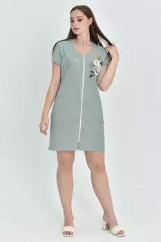 Жен. халат "Ромашка" Зеленый р. 46