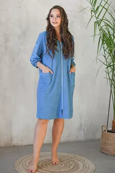 Жен. халат "Рябинка" Индиго р. 48