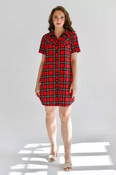 Жен. халат "Рубашка" Бордовый р. 46