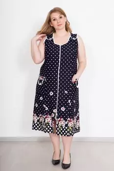 Жен. халат "Светлана" Черный р. 48