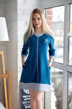 Жен. халат "Тина" Синий р. 46