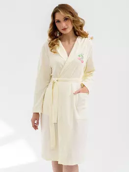 Жен. халат "Вишенка Молочный" р. 44