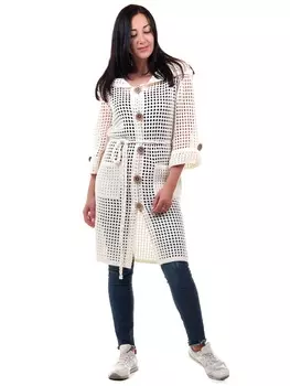 Жен. кардиган "Сетка" Молочный р. 46