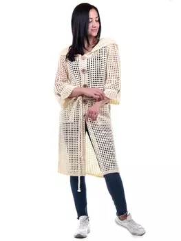 Жен. кардиган "Сетка" Слоновая кость р. 46