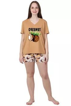 Жен. комплект "Кокос" Кофейный р. 40