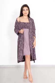 Жен. комплект "Кружева" Кофейный р. 44