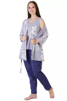 Жен. комплект "Лён" Синий р. 58