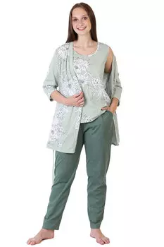 Жен. комплект "Лён" Зеленый р. 48