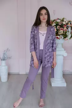 Жен. комплект "Птички" Сиреневый р. 46