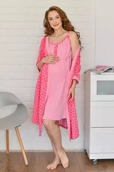 Жен. комплект "Скоро мама" Розовая пудра р. 50