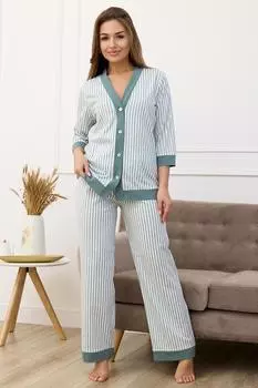 Жен. комплект "Вишенки" Зеленый р. 54