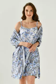 Жен. комплект "Яблоневый цвет" Голубой р. 46