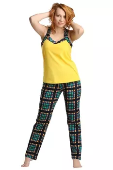 Жен. костюм арт. 16-0171 Зелено-желтый р. 44