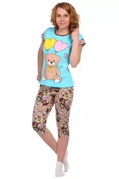 Жен. костюм арт. 16-0334 Бирюза р. 48