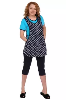 Жен. костюм арт. 16-0372 Бирюзовый р. 48