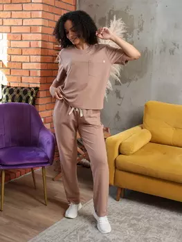 Жен. костюм "арт. 17-0218 Бежевый" р. 58