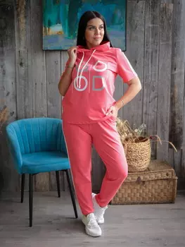 Жен. костюм "арт. 17-0255 Коралловый" р. 42