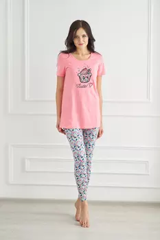 Жен. костюм "арт. 19-0128 Лососевый" р. 56