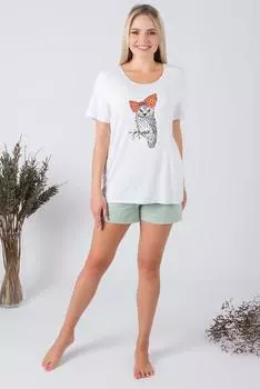 Жен. костюм арт. 19-0690 Светлый хаки р. 54