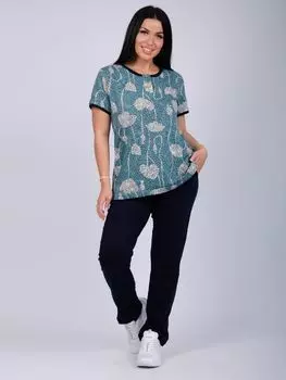 Жен. костюм домашний "Альфа" Серо-зеленый р. 50