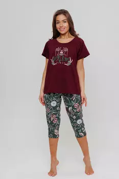 Жен. костюм домашний арт. 23-0380 Бордовый р. 52