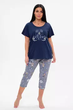 Жен. костюм домашний арт. 23-0380 Темно-синий р. 48