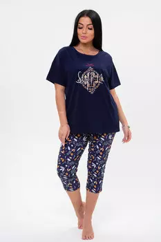 Жен. костюм домашний арт. 23-0382 Темно-синий р. 52