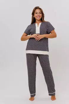 Жен. костюм домашний арт. 23-0494 Темно-синий р. 48