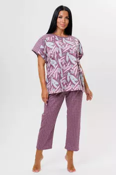 Жен. костюм домашний арт. 23-0625 Брусничный р. 50
