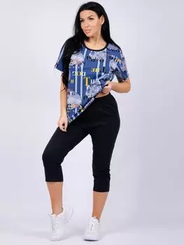 Жен. костюм домашний "Дачный" Синий р. 50