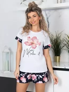 Жен. костюм домашний "Флер Белый" р. 54