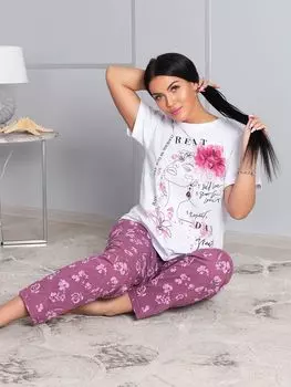 Жен. костюм домашний "Линда" Сиреневый р. 58