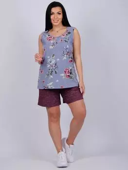 Жен. костюм домашний "Марсель" Голубой р. 52