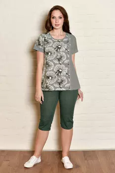 Жен. костюм домашний "Одуванчики" Зеленый р. 56
