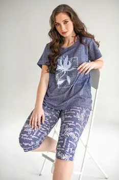 Жен. костюм домашний "Слова Синий" р. 48