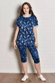 Жен. костюм домашний "Стрекозы" Синий р. 64