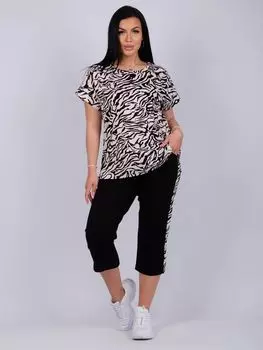 Жен. костюм домашний "Зумба" Бежевый р. 54