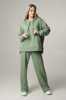 Жен. костюм повседневный "арт. 17-0406 Оливковый" р. 44