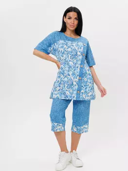 Жен. костюм повседневный арт. 23-0628 Голубой р. 62