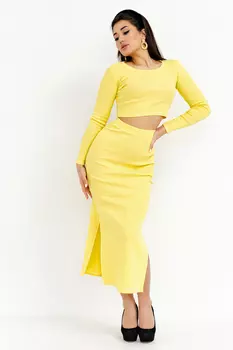 Жен. костюм повседневный арт. 24-0026 Желтый р. 40