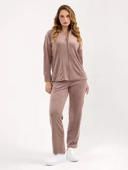 Жен. костюм повседневный "Домашний" Пудровый р. 60