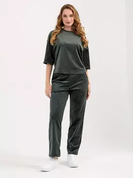 Жен. костюм повседневный "Идиллия" Темно-зеленый р. 50